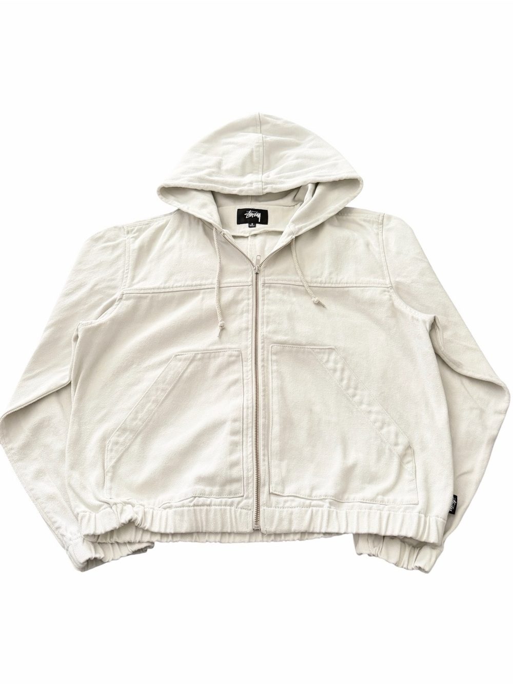 White Stüssy zip up Jacket Small